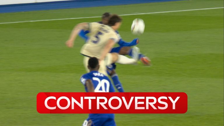Millwall's Jake Cooper was only given a yellow card for his dangerous tackle on Leicester City's Abdul Fatawu.