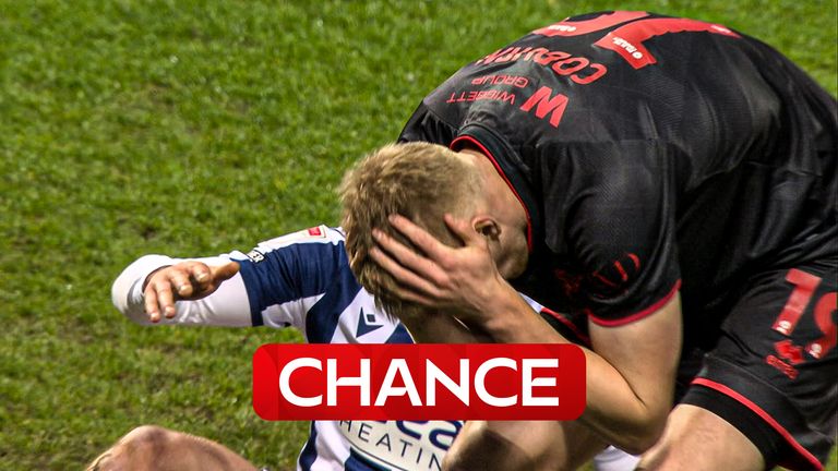 West Brom vs Millwall: Josh Colburn misses sitter for Millwall