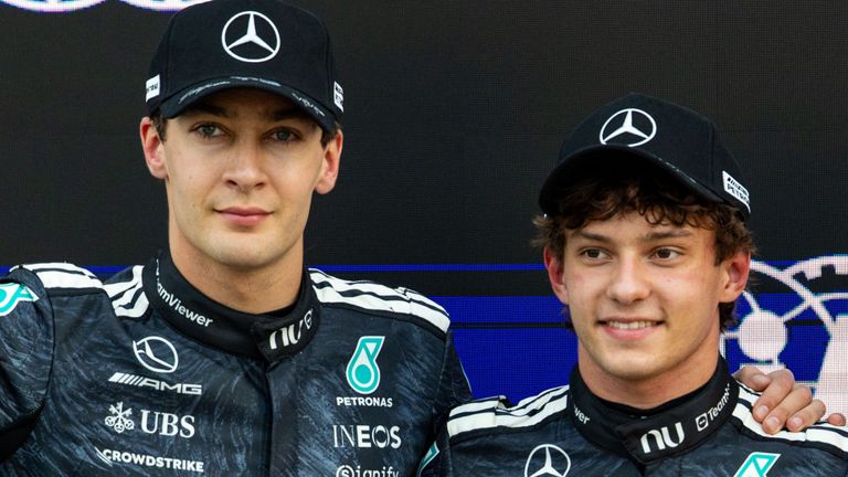 George Russell and Kimi Antonelli