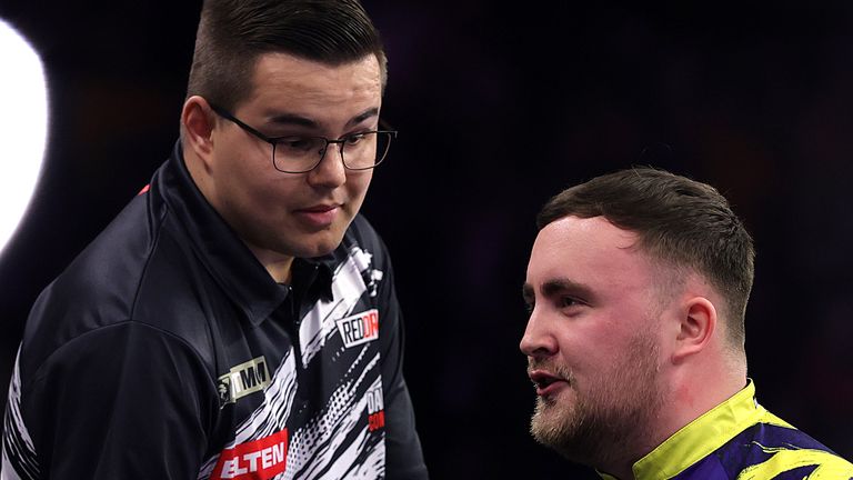 Tempers flared between Gian van Veen and Luke Littler during Night Nine of Premier League Darts 2026 in Manchester (Getty Images)