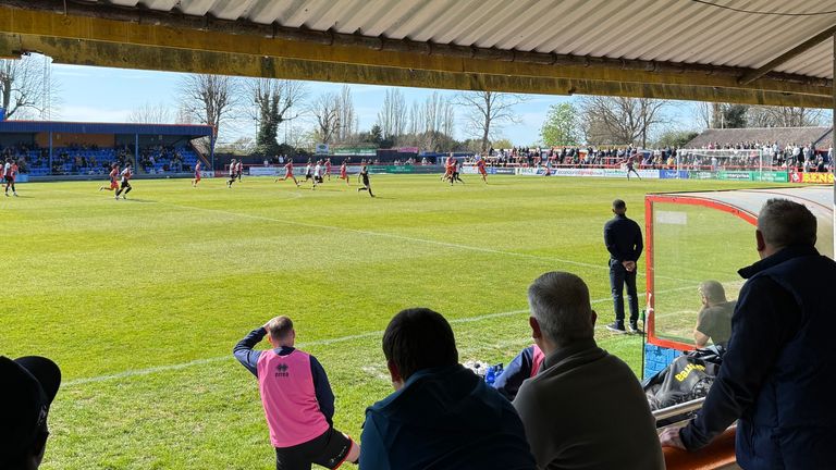 Jermain Defoe watches on at Braintree