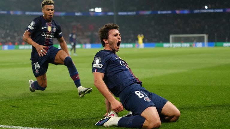 PSG's Joao Neves Joao Neves flicked a headed ball beyond Neuer to put the hosts ahead for the first time