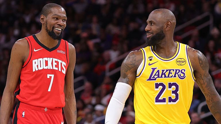 Kevin Durant (37) and LeBron James (41) are both among the NBA's top-five all-time leading scorers