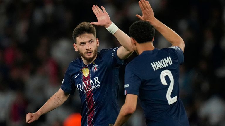 Khvicha Kvaratskhelia found himself unmarked near the far post before blasting home his second goal for PSG