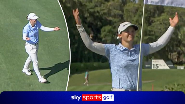 Melanie Green hits hole in one.