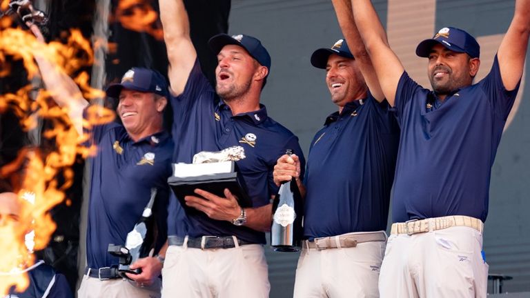 LIV Golf players celebrate in South Africa earlier this year (pic: LIV Golf)