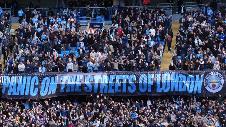 City unveiled a 'Panic on the Streets of London' banner at full-time in a nod to the song by The Streets