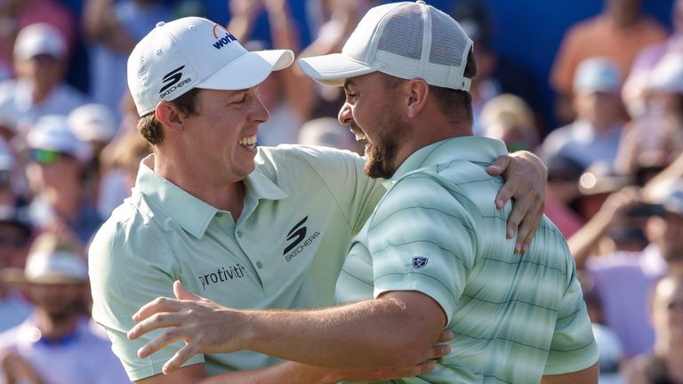 Alex and Matt Fitzpatrick celebrate winning the Zurich Classic of New Orleans