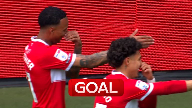 Morgan Whittaker's sensational free-kick puts Middlesbrough into the lead against Watford