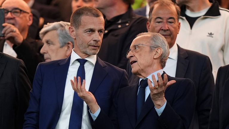 UEFA president Aleksander Ceferin and Real Madrid president Florentino Perez