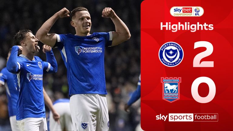 Highlights of the Sky Bet Championship match between Portsmouth and Ipswich Town. 