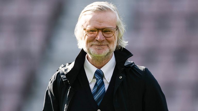 EDINBURGH, SCOTLAND - MARCH 21: Dundee manager Steven Pressley before a William Hill Premiership match between Heart of Midlothian and Dundee at Tynecastle Park, on March 21, 2026, in Edinburgh, Scotland. (Photo by Paul Devlin / SNS Group)