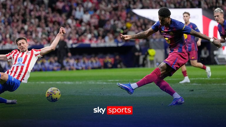 Atletico Madrid v Barcelona: Marcus Rashford scores Barcelona equaliser after slick one-two