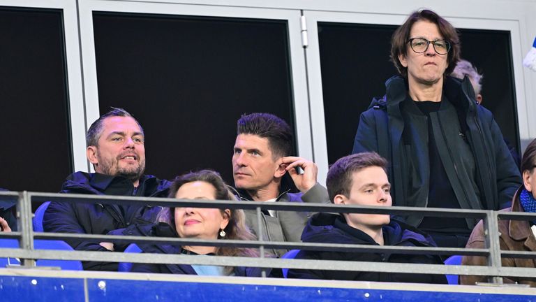 RB Leipzig chiefs Marcel Schaefer (managing director of sport), Mario Gomez (technical director) and Tatjana Haenni (chairwoman) 