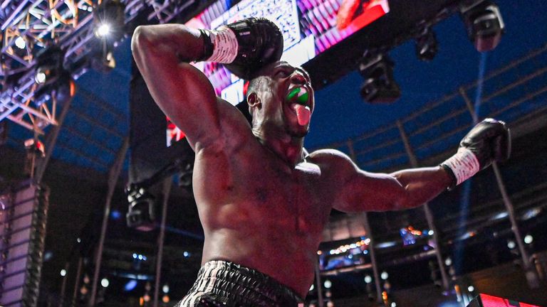 Richard Riakporhe celebrates victory over Jeamie TKV (Photo: Chris Dean/BOXXER)