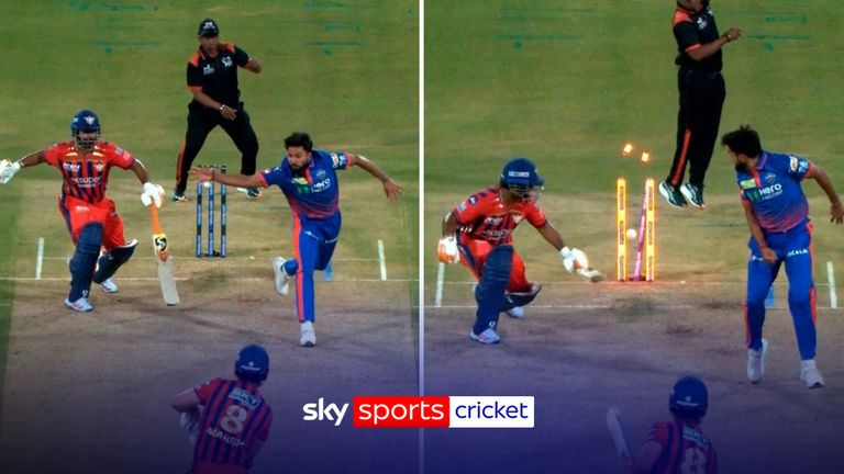 Rishabh Pant was dismissed in the IPL when the ball brushed the hand of Mukesh Kumar for an unfortunate runout. 