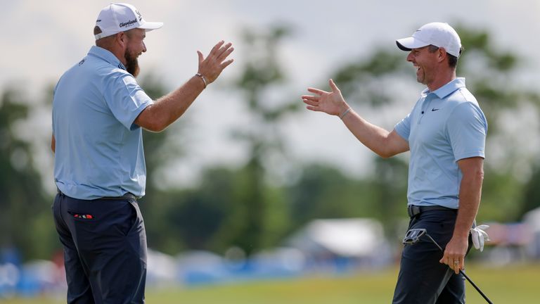 Shane Lowry (left) and Rory McIlroy (right) won the Zurich Classic in 2024