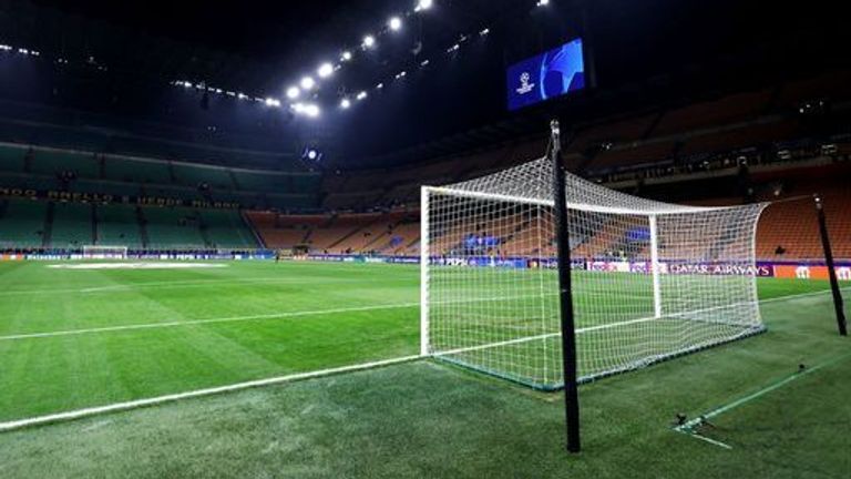 A general view inside the San Siro, Milan, ahead of the UEFA Champions League match between Inter Milan and Arsenal. Picture date: Tuesday J
