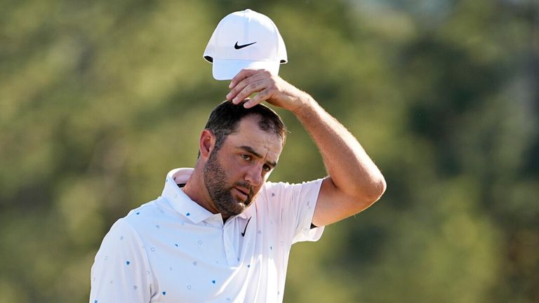 Scottie Scheffler during the final round of The Masters