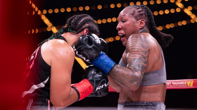 Shadasia Green (right) was halted by Lani Daniels at the Madison Square Garden Theater (Photo: Most Valuable Promotions/Michelle Farsi)