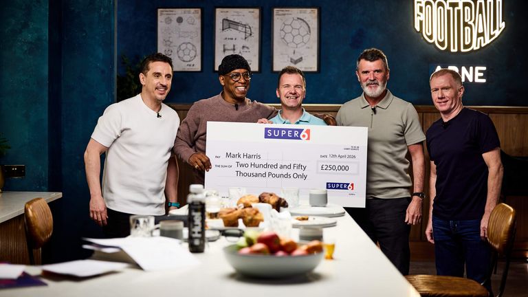 Mark Harris lands £250,000 Super 6 jackpot while on family football trip in Madrid