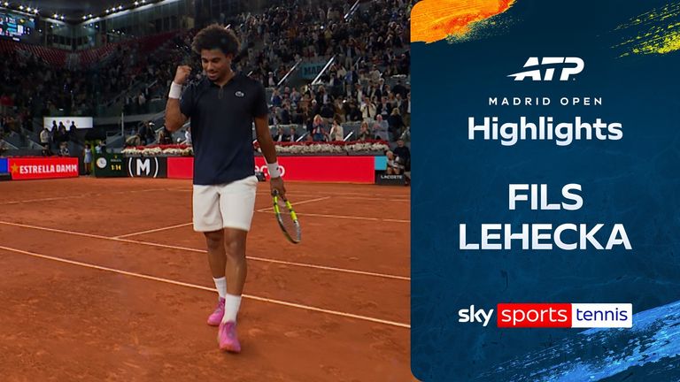 Highlights of Arthur Fils against Jiri Lehecka from the quarter-finals of the Madrid Open.