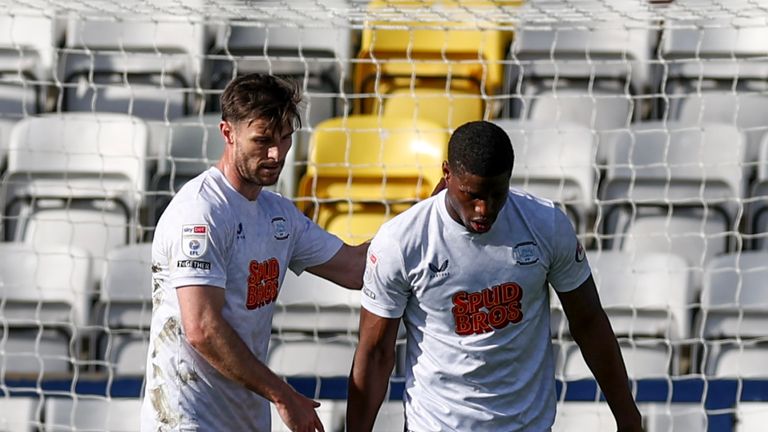 Thierry Small is consoled following his own goal against QPR on Monday