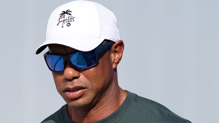 Tiger Woods, pictured arriving for his TGL return on March 24