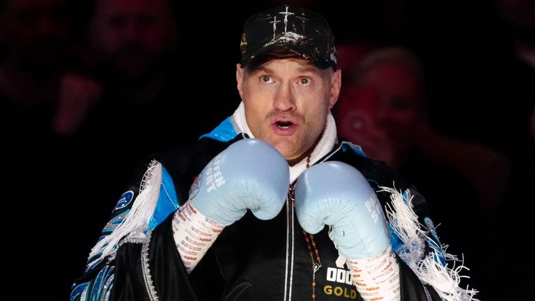 Tyson Fury walks out at Tottenham Hotspur Stadium