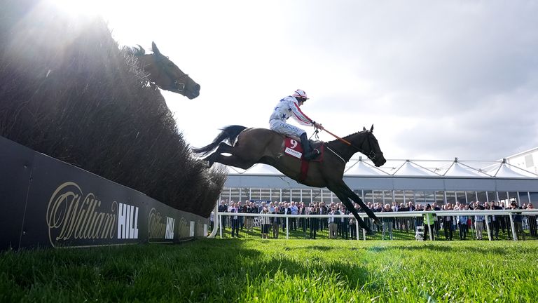 Western Fold ridden by Jack Kennedy (centre left) on their way to winning the Champion Novice Chase at Punchestown