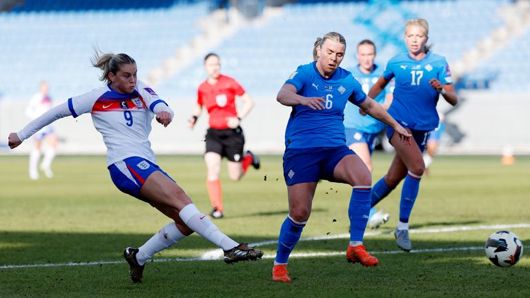 Alessia Russo fires England in front against Iceland