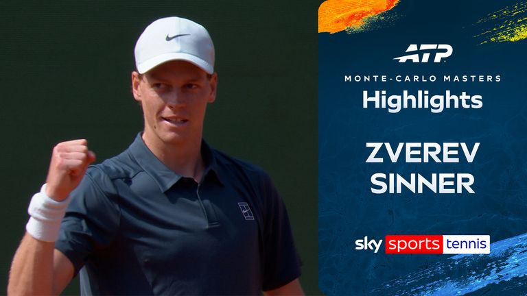 Highlights of the Monte Carlo Masters match between Alexander Zverev vs Jannik Sinner.