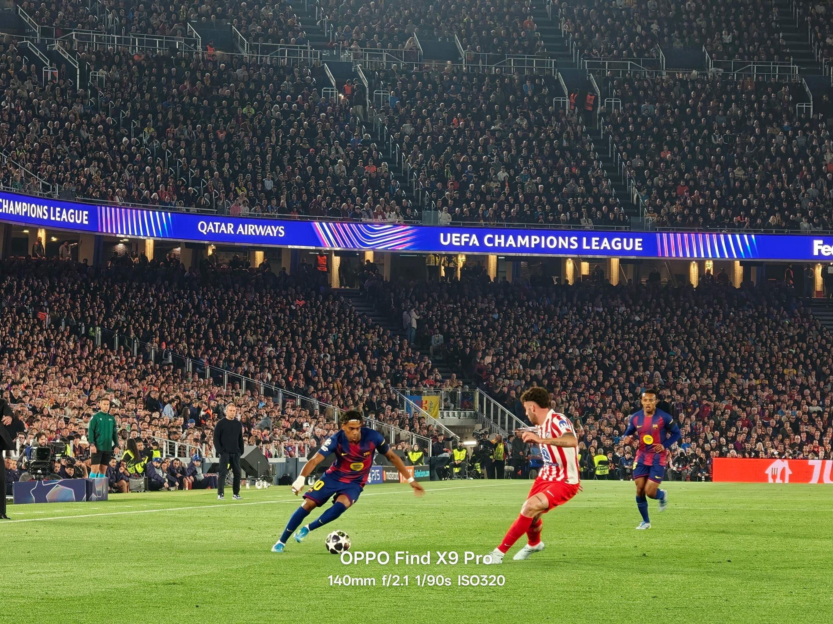 Lamine Yamal on the ball for Barcelona against Atletico Madrid