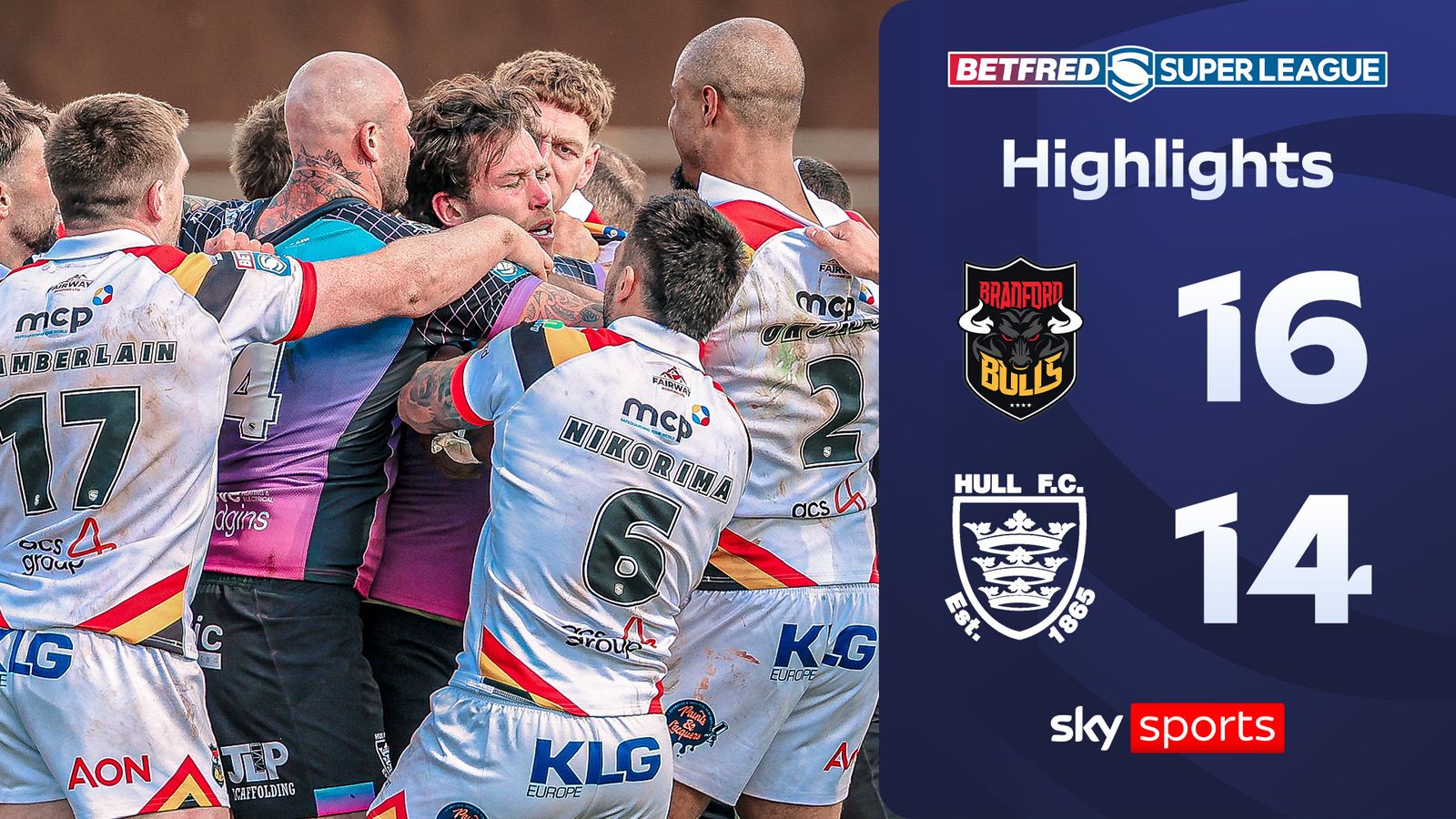 Bradford Bulls 16-14 Hull FC | Super League Highlights