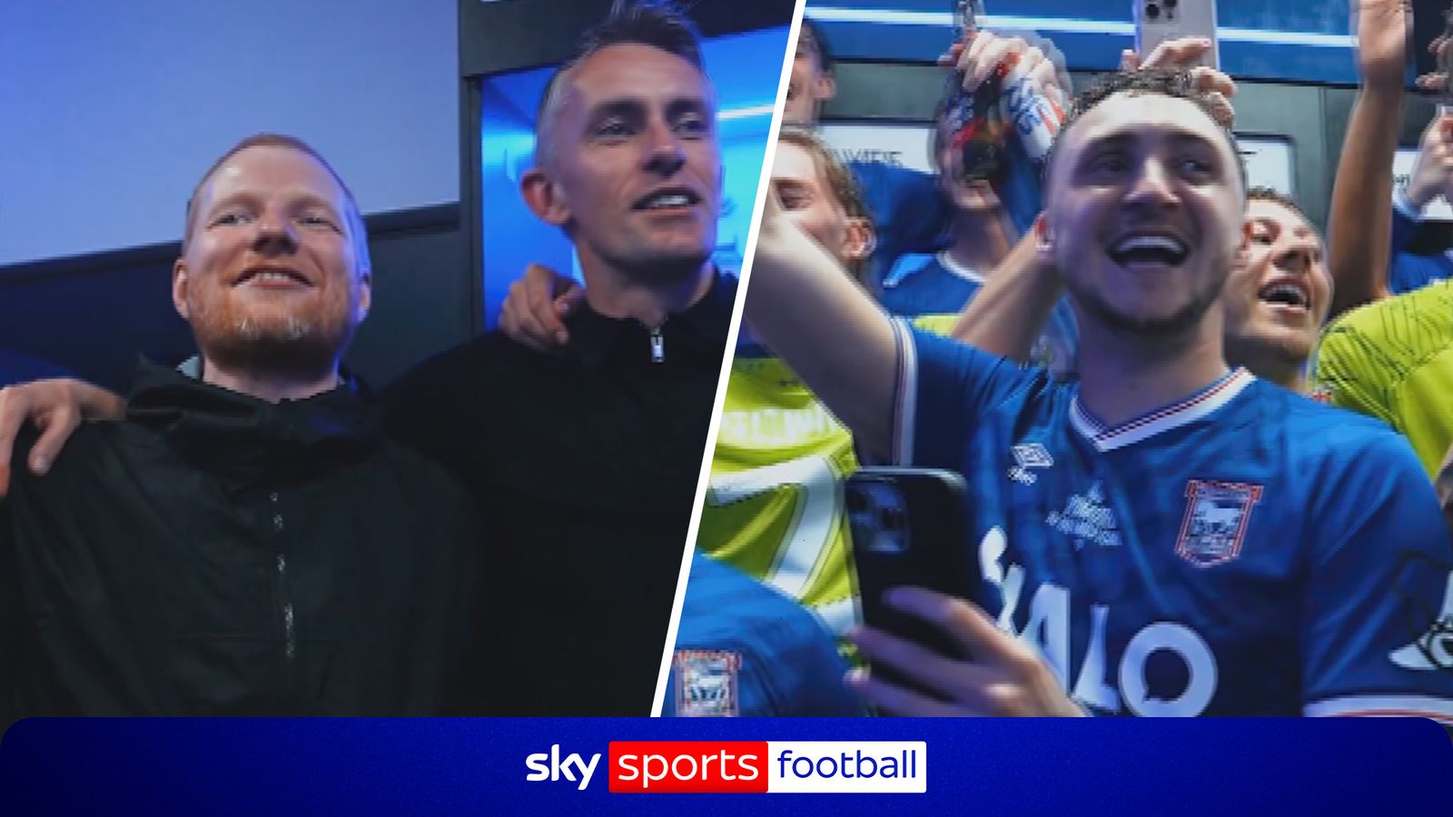 Ed Sheeran celebrates Ipswich’s Premier League return with dressing‑room singalong!