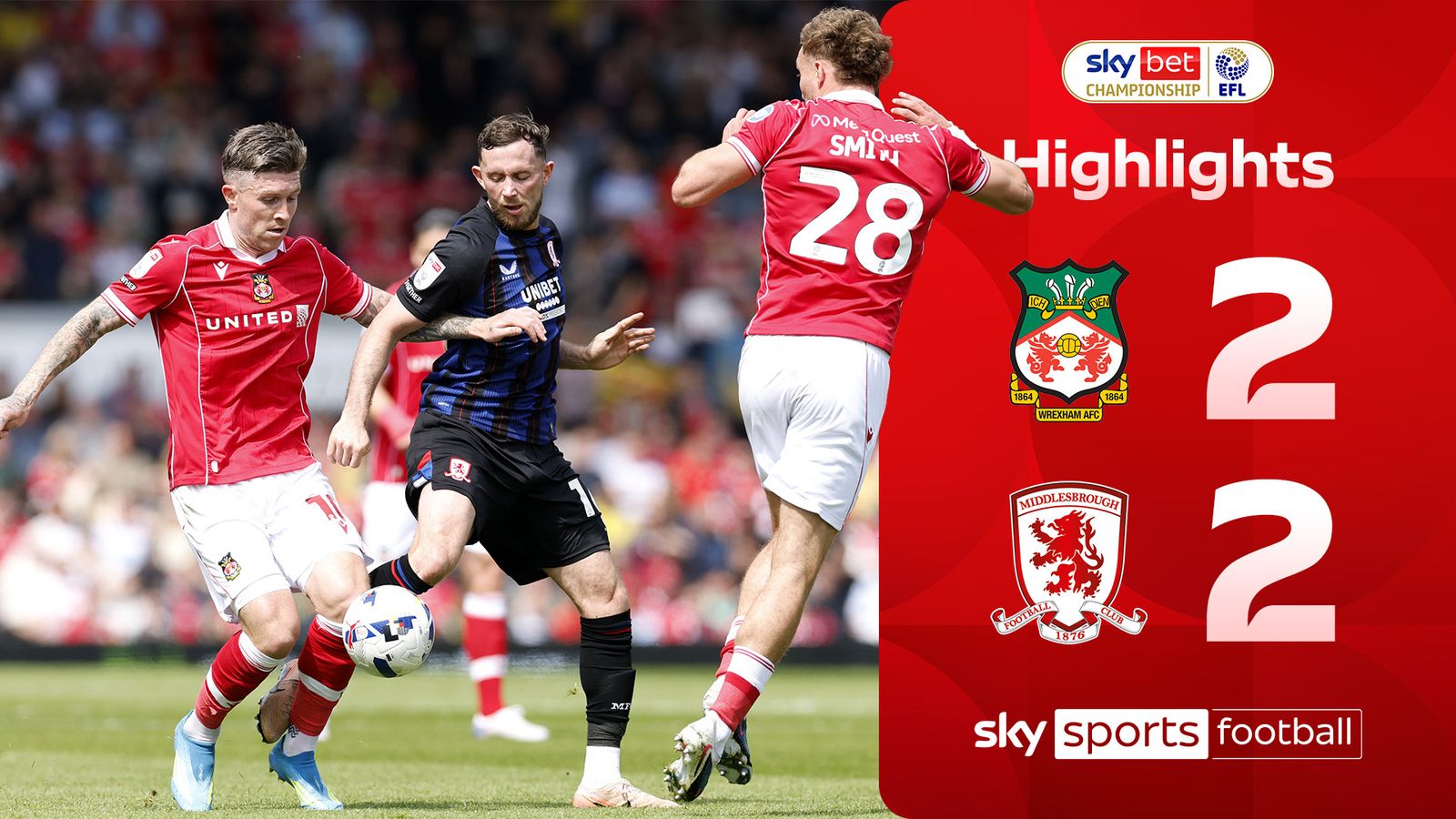 Wrexham 2-2 Middlesbrough | Championship highlights