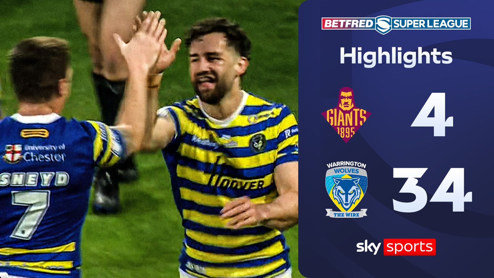 Huddersfield Giants 4-34 Warrington Wolves | Super League highlights