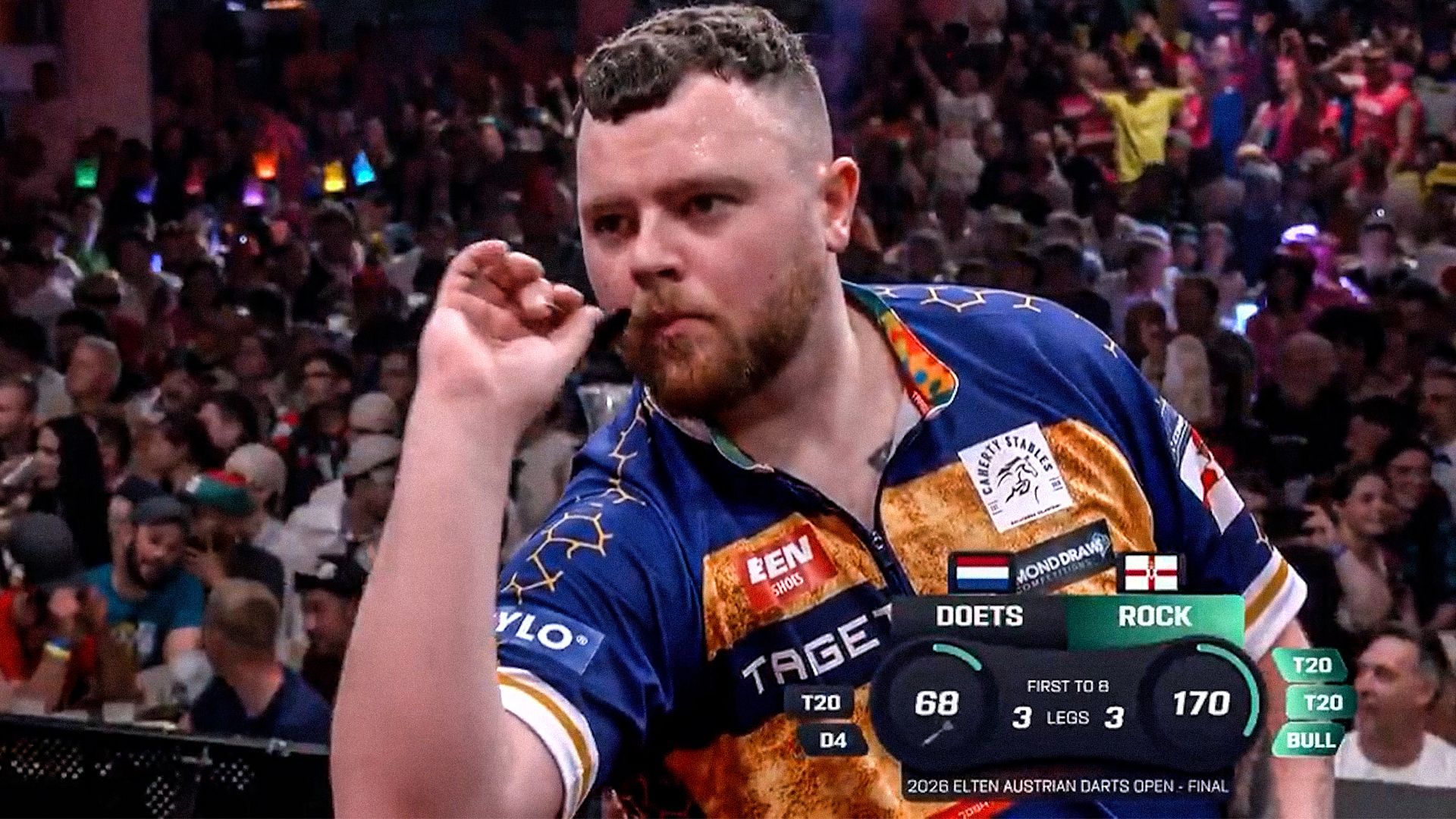 Rock lands match-defining BIG FISH 170 checkout in Austrian Darts Open final