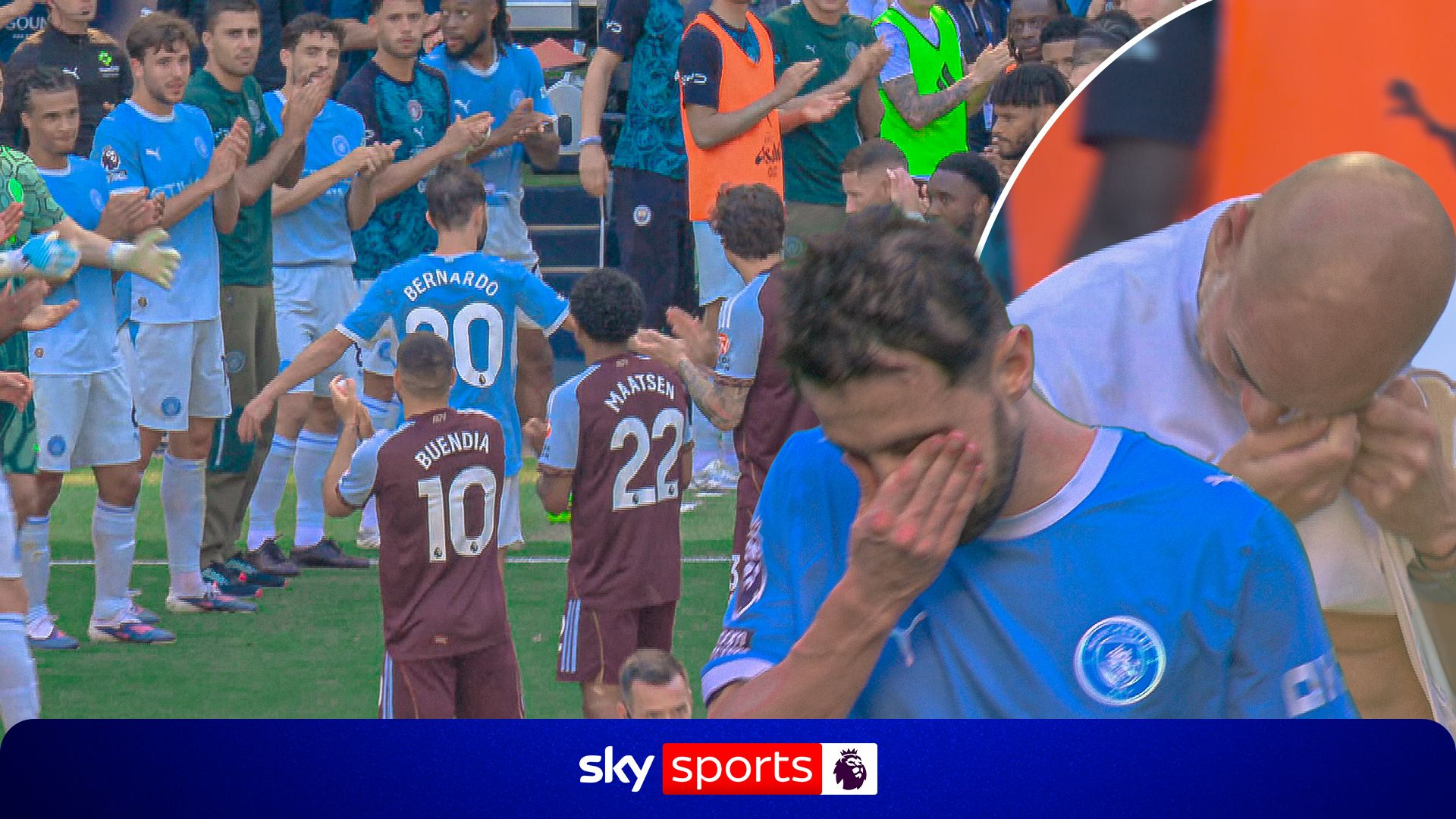 Silva receives EMOTIONAL guard of honour during final Man City game