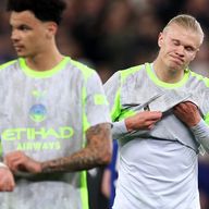 Erling Haaland shows his disappointment after Man City's 3-3 draw at Everton