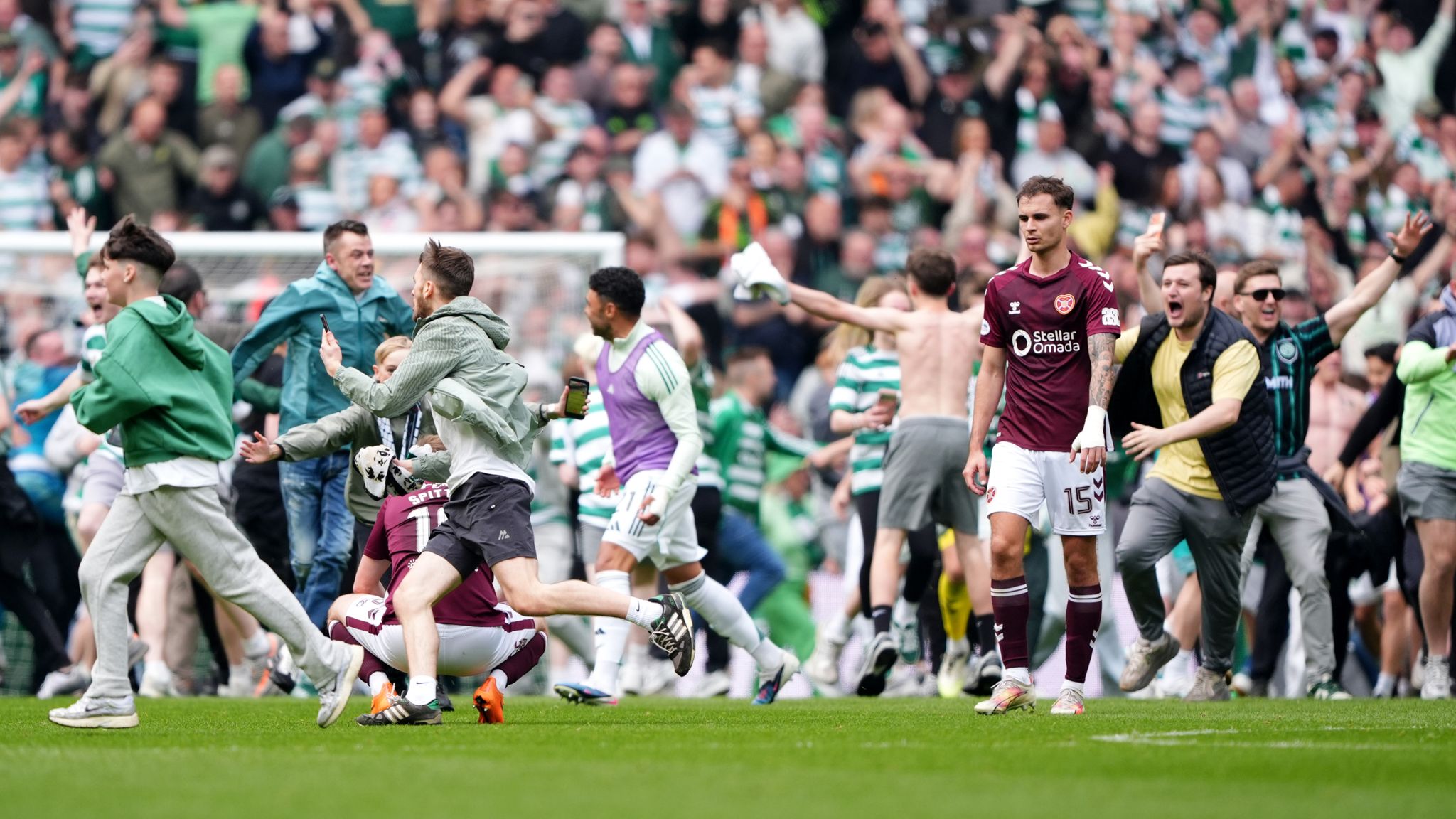 Celtic Park pitch invasion: Hearts slam ‘premature ending’ to title decider that set ‘troubling precedent’ 