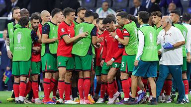 Ronaldo had to be consoled by team-mates after missing a penalty in the Euro 2024 Round of 16 game against Slovenia