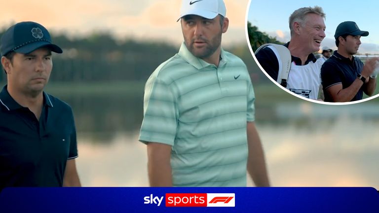 Sergio Perez joins Scottie Scheffler for a round at the Cadillac Championship