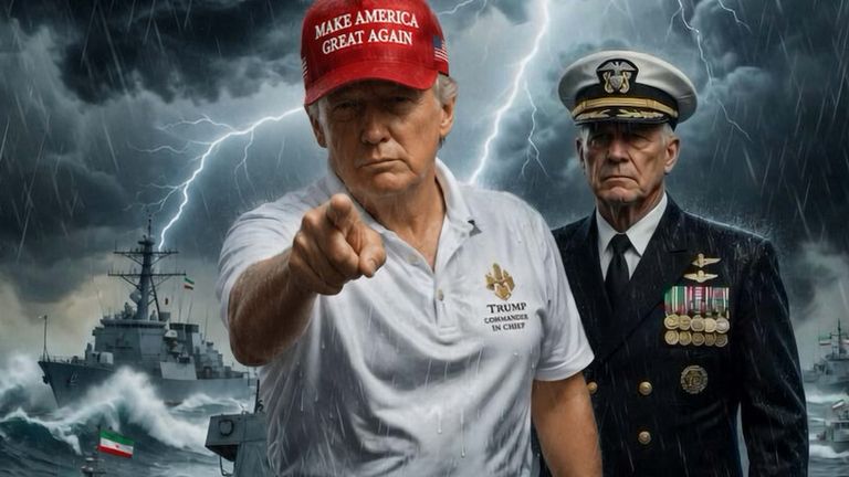 Trump posts AI-generated image warning of "calm before the storm". Pic: Truth Social