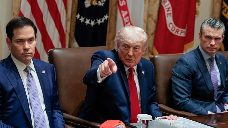 Donald Trump holds a cabinet meeting, 27 May. Pic: Reuters