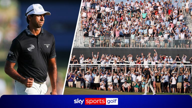 AARON RAI BIRDIE PUTT 17TH GREEN