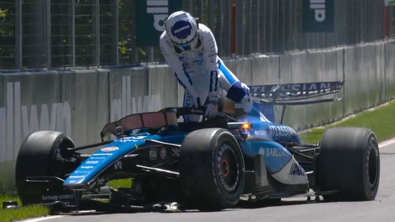 Alex Albon crash Canada