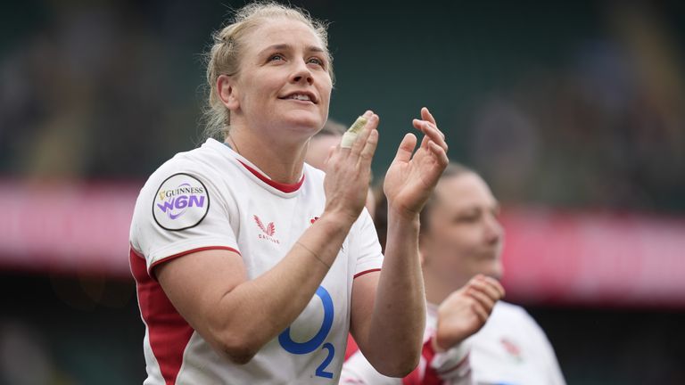 England's Alex Matthews after the Guinness Women's Six Nations 2026 match at the Allianz Stadium, London. Picture date: Saturday April 11, 2