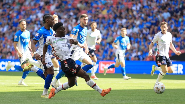 Bolton Wanderers' Amario Cozier-Duberry scores their side's second goal of the game 