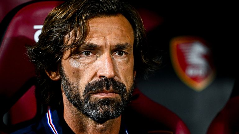 Italy's World Cup winning midfielder Andrea Pirlo pictured during his time in charge of Sampdoria